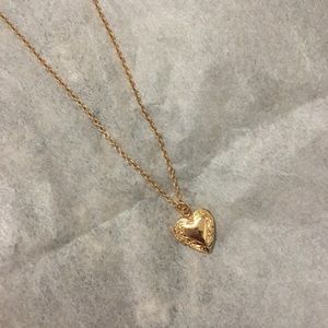 brandy melville gold locket heart necklace